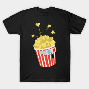 Funny Popcorn | Vintage Retro | 3d Glasses T-Shirt